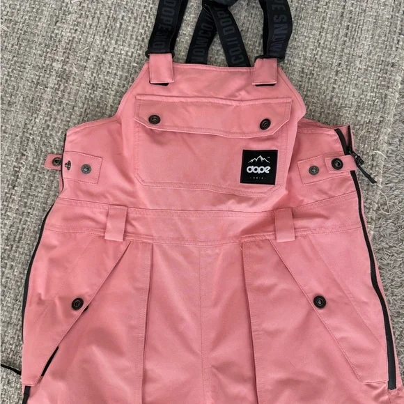DOPE SNOW Pink Snow Bib Overalls